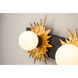 Soleil 4 Light 32 inch WZC+Gold Bath Light Wall Light in Weather Zinc and Gold Leaf with Antique